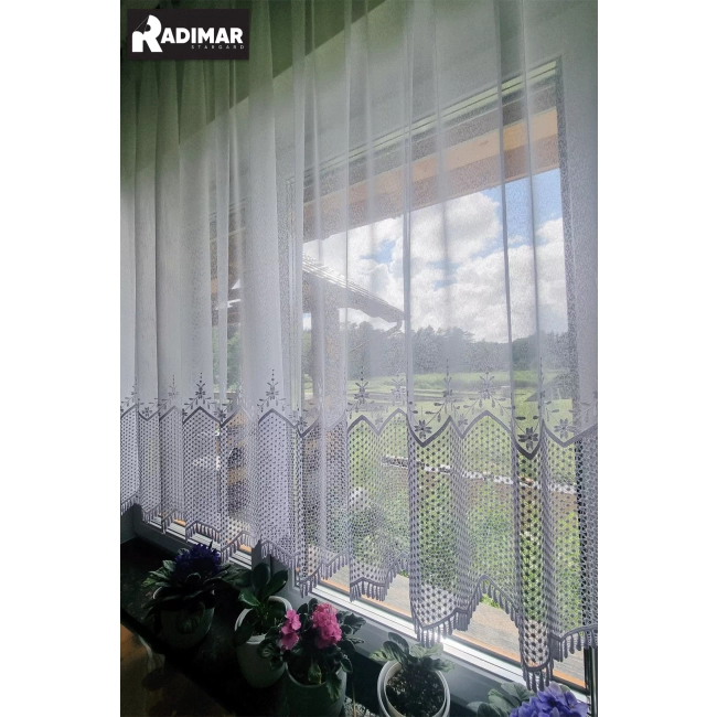 Firana na wymiar - elegancka firanka gipiurowa z jednym pasem Tosia